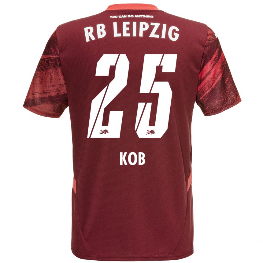 Hombre Fútbol Camiseta Leon Koß #25 Borgoña 2ª Equipación 2024/25 Perú