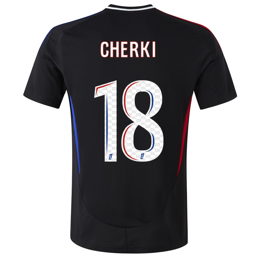 Hombre Fútbol Camiseta Rayan Cherki #18 Negro 2ª Equipación 2024/25 Perú