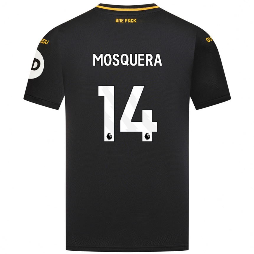 Hombre Fútbol Camiseta Yerson Mosquera #14 Negro 2ª Equipación 2024/25 Perú