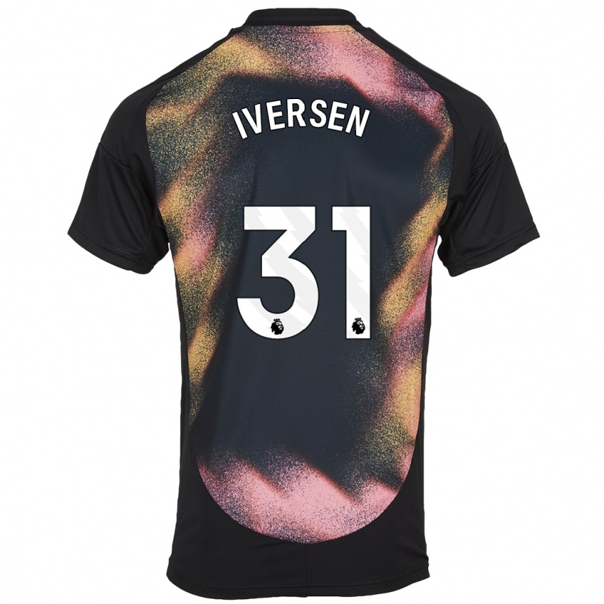 Hombre Fútbol Camiseta Daniel Iversen #31 Negro Blanco 2ª Equipación 2024/25 Perú