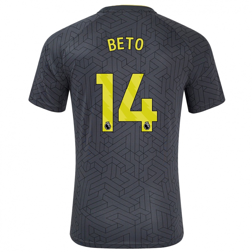 Hombre Fútbol Camiseta Beto #14 Negro Amarillo 2ª Equipación 2024/25 Perú