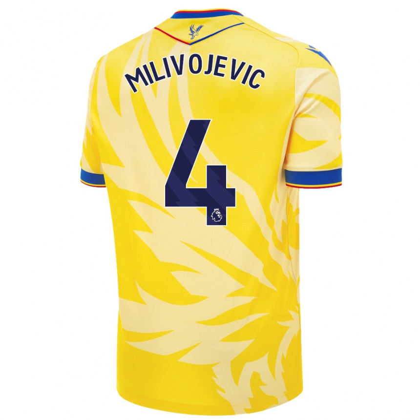 Hombre Fútbol Camiseta Luka Milivojevic #4 Amarillo 2ª Equipación 2024/25 Perú