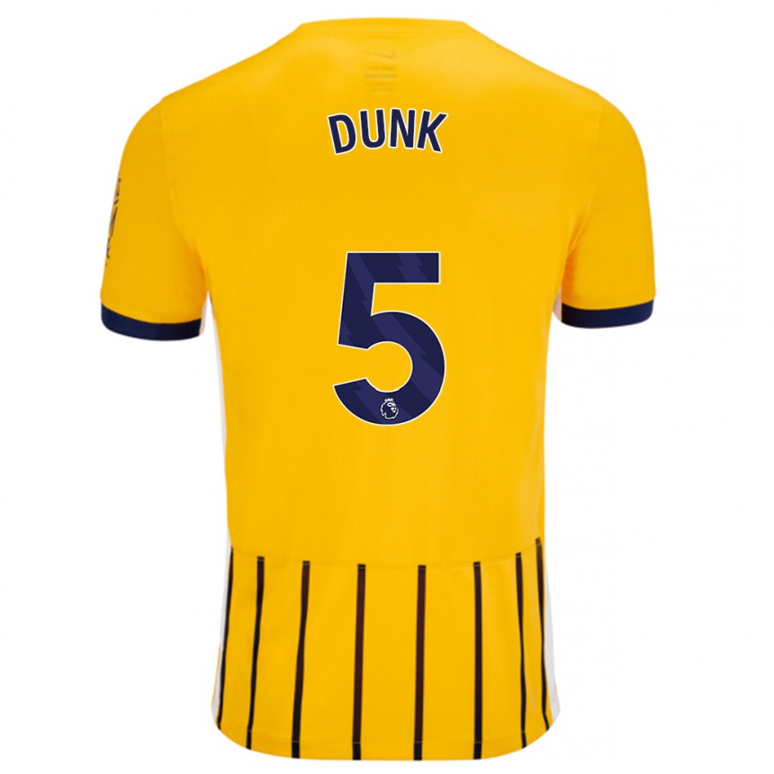 Hombre Fútbol Camiseta Lewis Dunk #5 Dorado Azul Rayas 2ª Equipación 2024/25 Perú