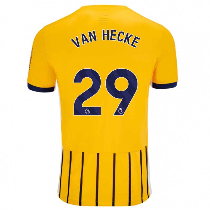 Hombre Fútbol Camiseta Jan Paul Van Hecke #29 Dorado Azul Rayas 2ª Equipación 2024/25 Perú