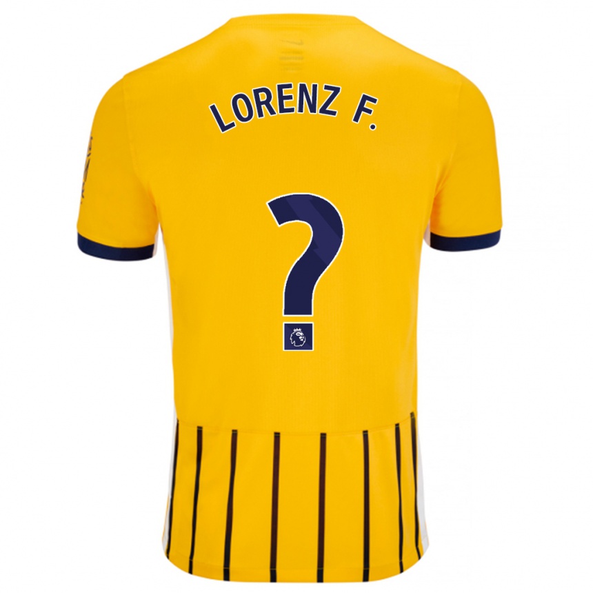 Hombre Fútbol Camiseta Lorenz Ferdinand #0 Dorado Azul Rayas 2ª Equipación 2024/25 Perú