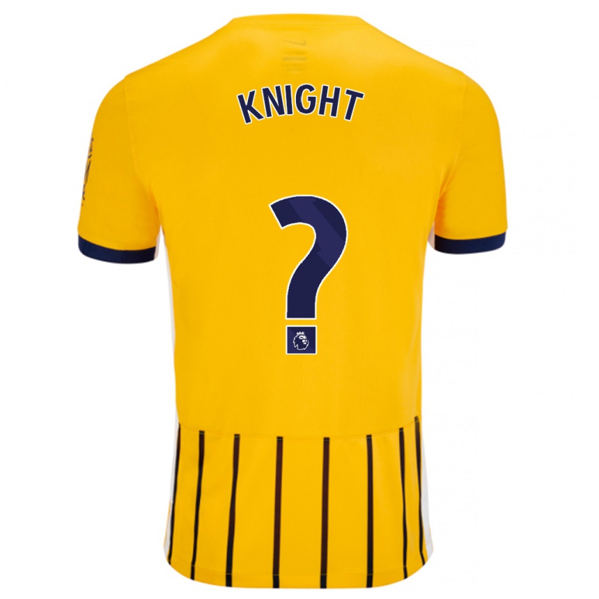 Hombre Fútbol Camiseta Joe Knight #0 Dorado Azul Rayas 2ª Equipación 2024/25 Perú