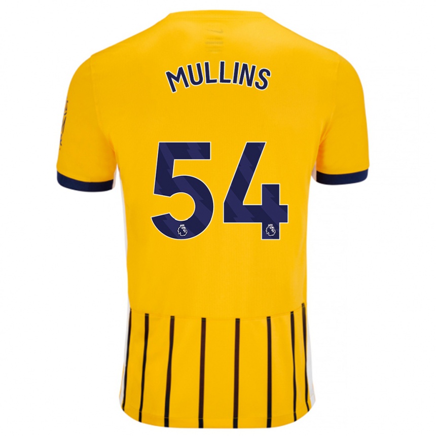 Hombre Fútbol Camiseta Jamie Mullins #54 Dorado Azul Rayas 2ª Equipación 2024/25 Perú