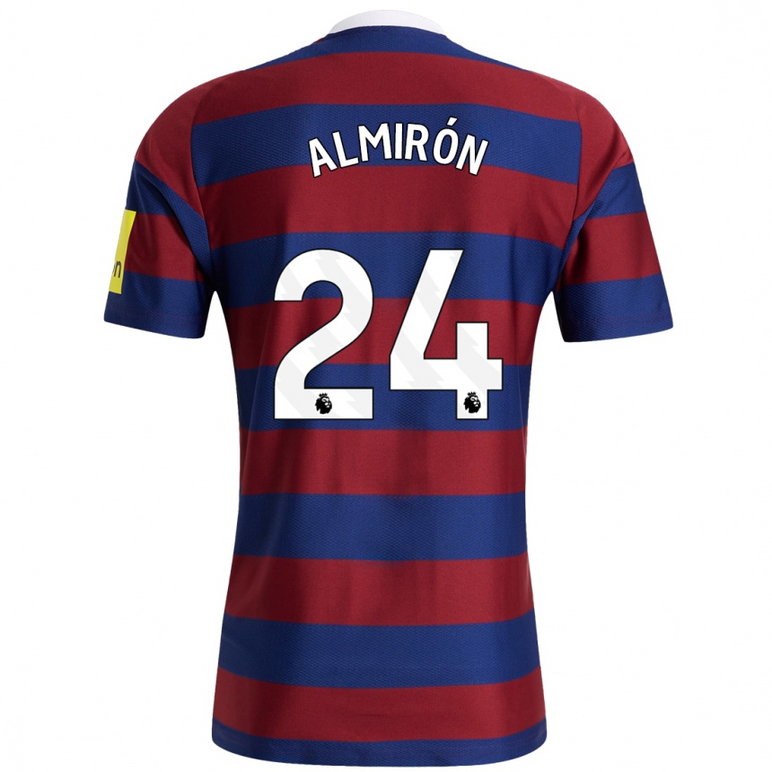 Hombre Fútbol Camiseta Miguel Almirón #24 Burdeos Azul Marino 2ª Equipación 2024/25 Perú