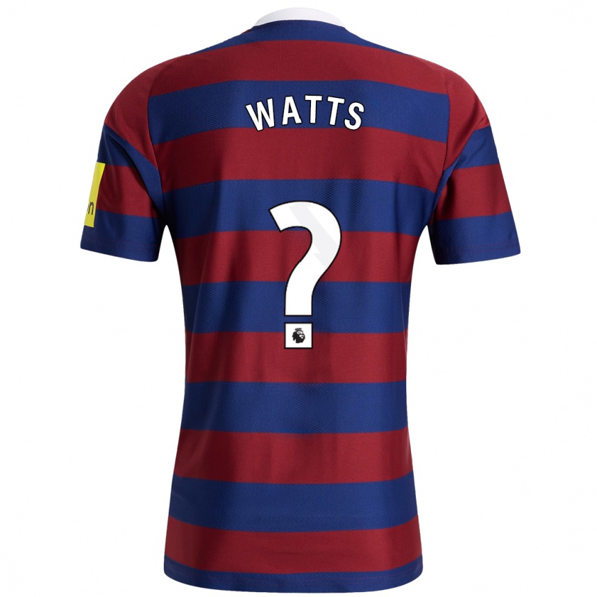 Hombre Fútbol Camiseta Logan Watts #0 Burdeos Azul Marino 2ª Equipación 2024/25 Perú