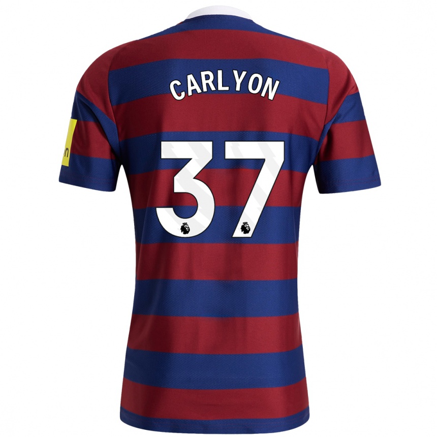 Hombre Fútbol Camiseta Nathan Carlyon #37 Burdeos Azul Marino 2ª Equipación 2024/25 Perú