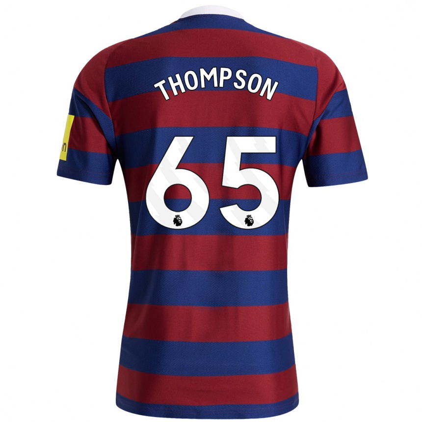 Hombre Fútbol Camiseta Ciaran Thompson #65 Burdeos Azul Marino 2ª Equipación 2024/25 Perú