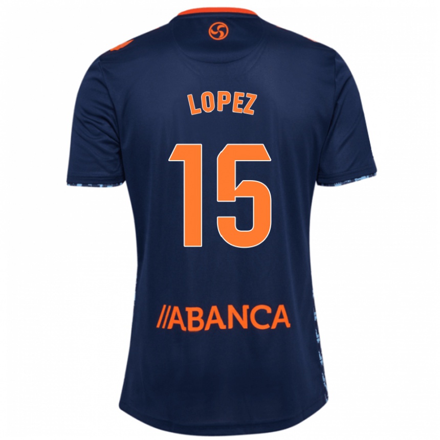 Hombre Fútbol Camiseta Fer López #15 Azul Marino 2ª Equipación 2024/25 Perú