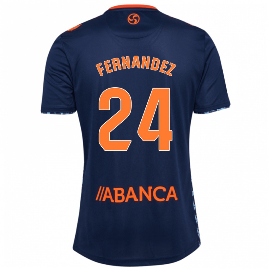 Hombre Fútbol Camiseta César Fernández #24 Azul Marino 2ª Equipación 2024/25 Perú