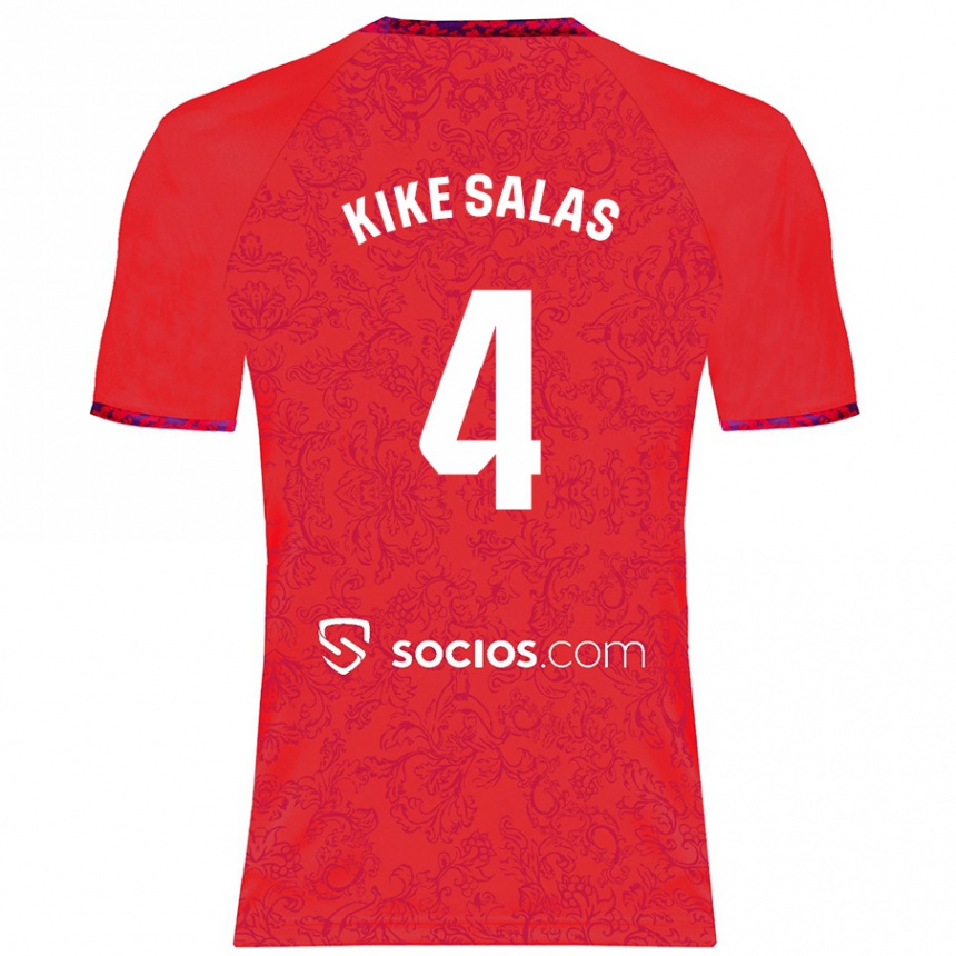 Hombre Fútbol Camiseta Kike Salas #4 Rojo 2ª Equipación 2024/25 Perú