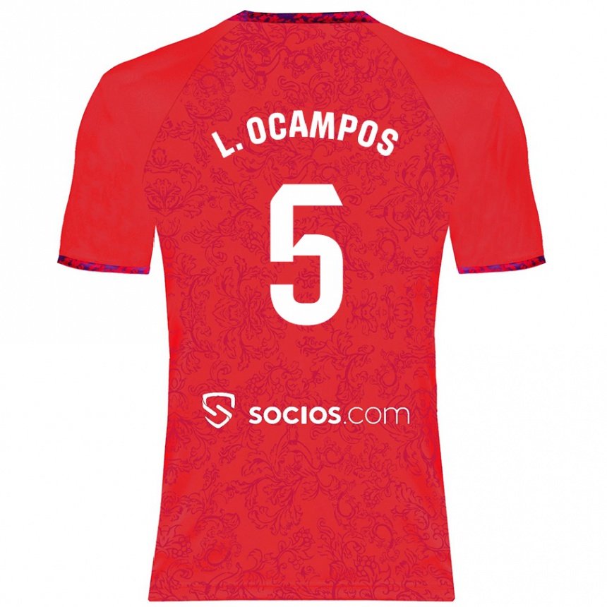 Hombre Fútbol Camiseta Lucas Ocampos #5 Rojo 2ª Equipación 2024/25 Perú