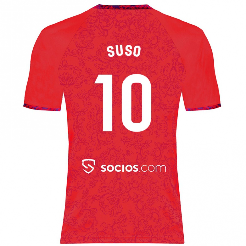 Hombre Fútbol Camiseta Suso #10 Rojo 2ª Equipación 2024/25 Perú