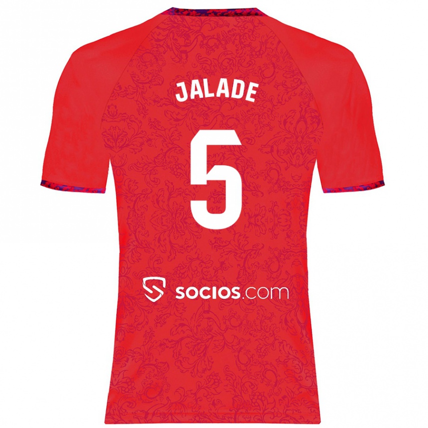 Hombre Fútbol Camiseta Robert Jalade #5 Rojo 2ª Equipación 2024/25 Perú