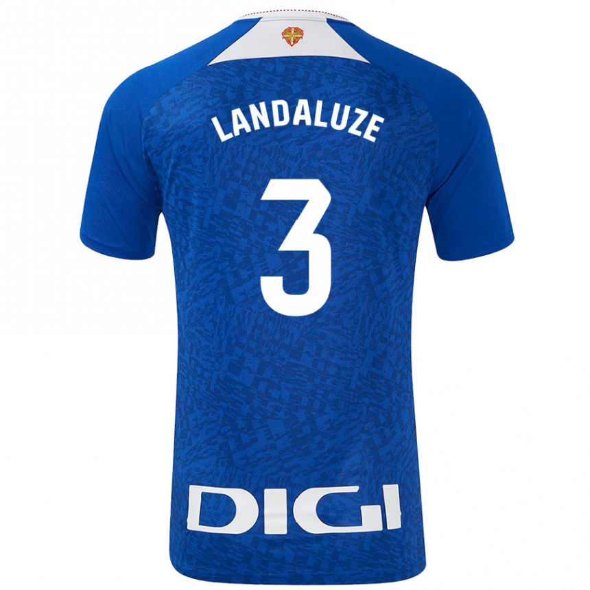 Hombre Fútbol Camiseta Naia Landaluze Marquínez #3 Azul Real 2ª Equipación 2024/25 Perú