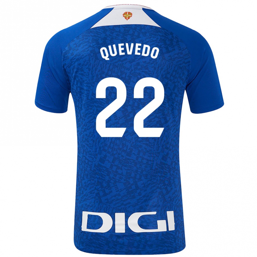 Hombre Fútbol Camiseta Ugaitz Quevedo #22 Azul Real 2ª Equipación 2024/25 Perú