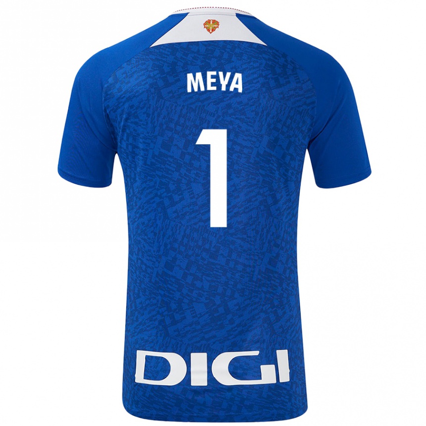 Hombre Fútbol Camiseta Aina Meya Bellot #1 Azul Real 2ª Equipación 2024/25 Perú