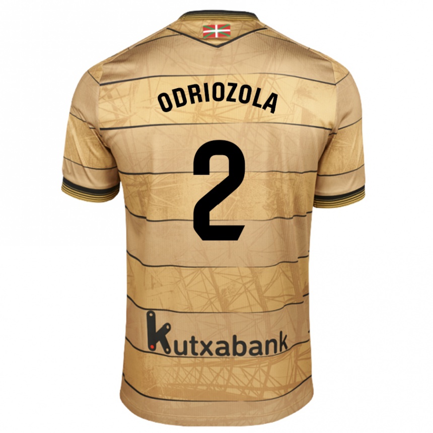 Hombre Fútbol Camiseta Alvaro Odriozola #2 Marrón 2ª Equipación 2024/25 Perú