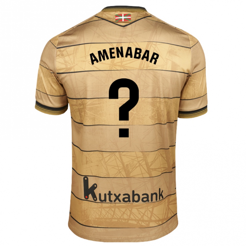 Hombre Fútbol Camiseta Aritz Amenabar #0 Marrón 2ª Equipación 2024/25 Perú