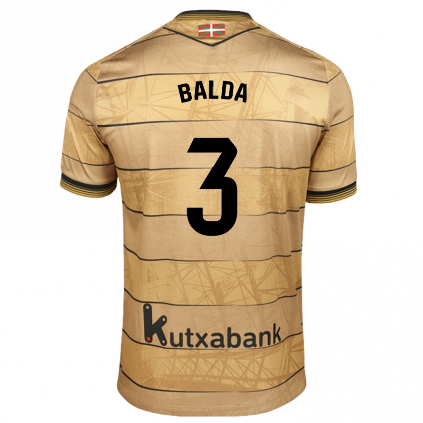 Hombre Fútbol Camiseta Jon Balda #3 Marrón 2ª Equipación 2024/25 Perú