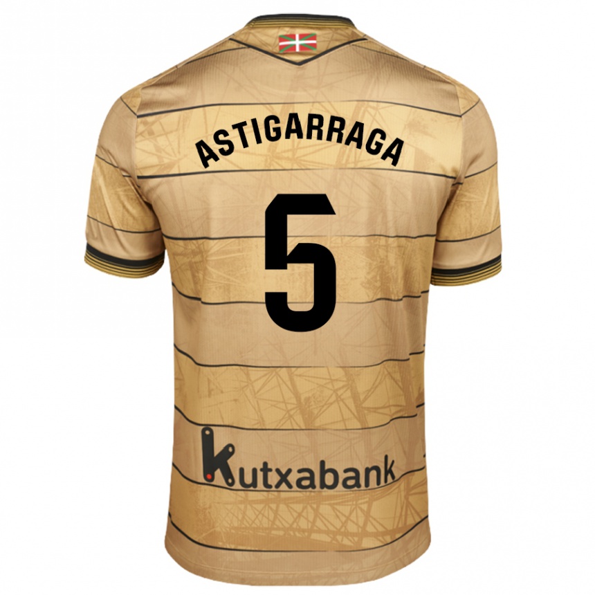 Hombre Fútbol Camiseta Eneko Astigarraga #5 Marrón 2ª Equipación 2024/25 Perú