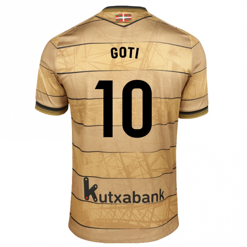 Hombre Fútbol Camiseta Mikel Goti #10 Marrón 2ª Equipación 2024/25 Perú