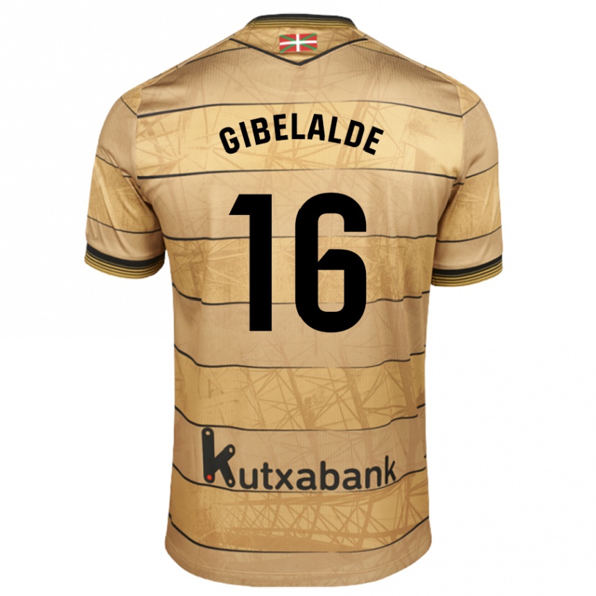 Hombre Fútbol Camiseta Manex Gibelalde #16 Marrón 2ª Equipación 2024/25 Perú