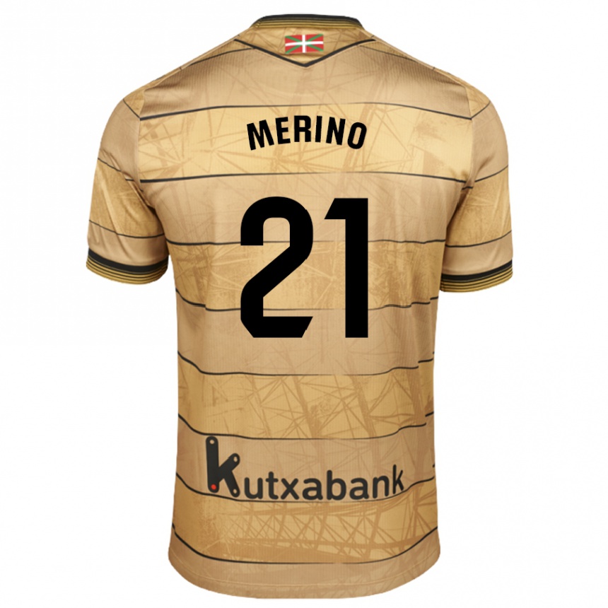 Hombre Fútbol Camiseta Jon Merino #21 Marrón 2ª Equipación 2024/25 Perú