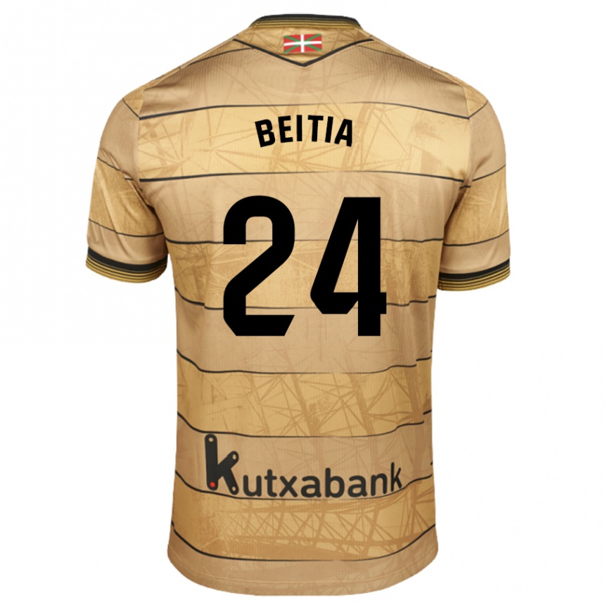 Hombre Fútbol Camiseta Luken Beitia #24 Marrón 2ª Equipación 2024/25 Perú