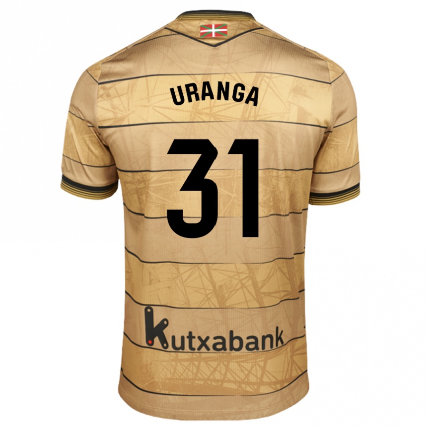 Hombre Fútbol Camiseta Haizea Uranga Agirre #31 Marrón 2ª Equipación 2024/25 Perú