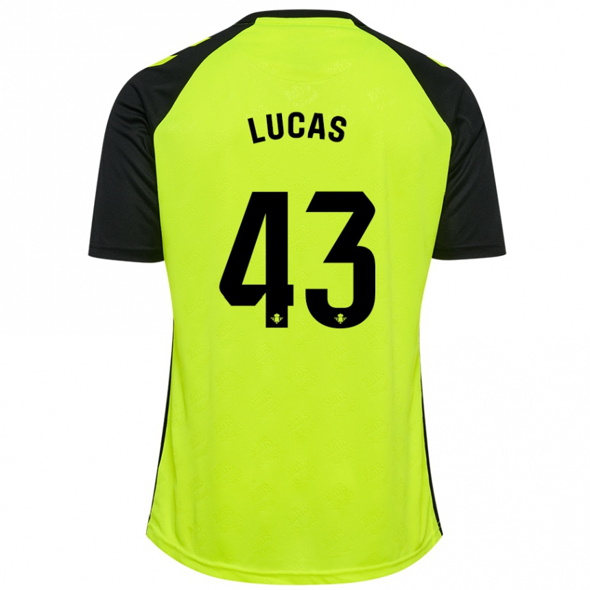 Hombre Fútbol Camiseta Lucas Alcázar #43 Amarillo Fluorescente Negro 2ª Equipación 2024/25 Perú