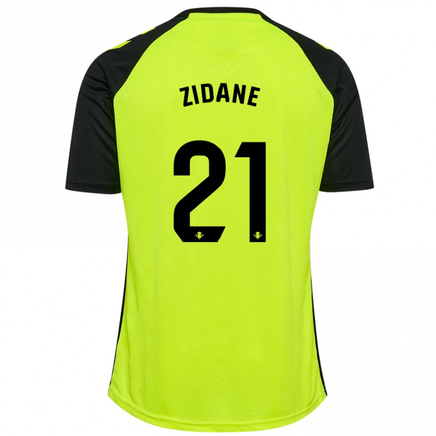 Hombre Fútbol Camiseta Elyaz Zidane #21 Amarillo Fluorescente Negro 2ª Equipación 2024/25 Perú