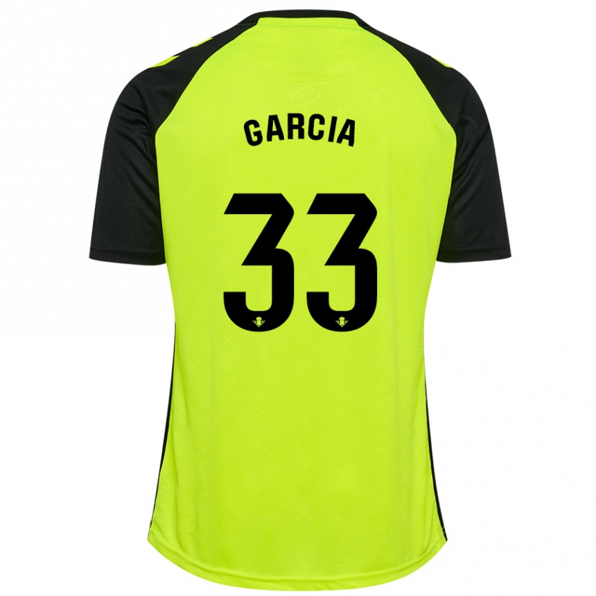 Hombre Fútbol Camiseta Pablo García #33 Amarillo Fluorescente Negro 2ª Equipación 2024/25 Perú