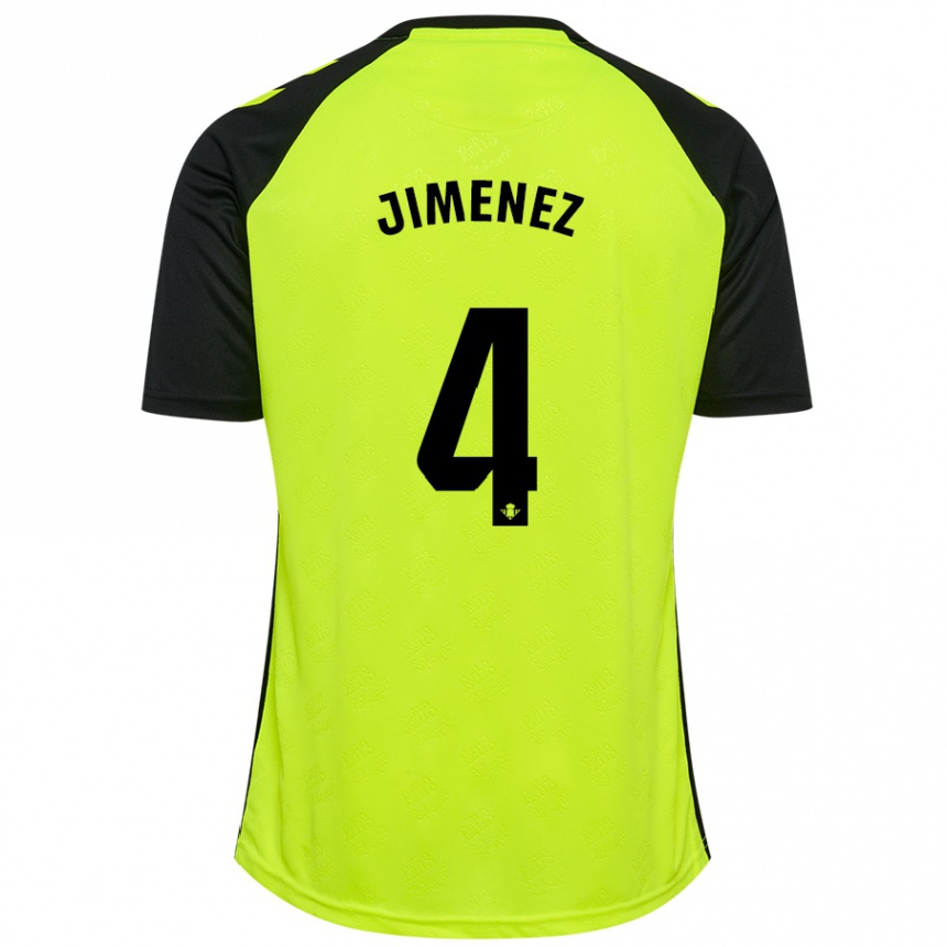 Hombre Fútbol Camiseta María Jiménez Gutiérrez #4 Amarillo Fluorescente Negro 2ª Equipación 2024/25 Perú