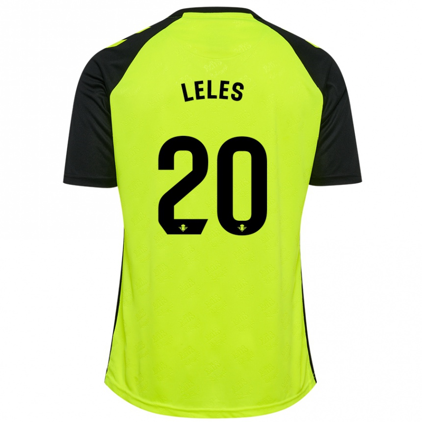 Hombre Fútbol Camiseta María De Los Ángeles Carrión Egido #20 Amarillo Fluorescente Negro 2ª Equipación 2024/25 Perú