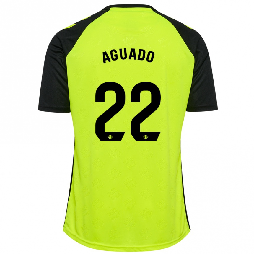 Hombre Fútbol Camiseta Julia Aguado Fernández #22 Amarillo Fluorescente Negro 2ª Equipación 2024/25 Perú