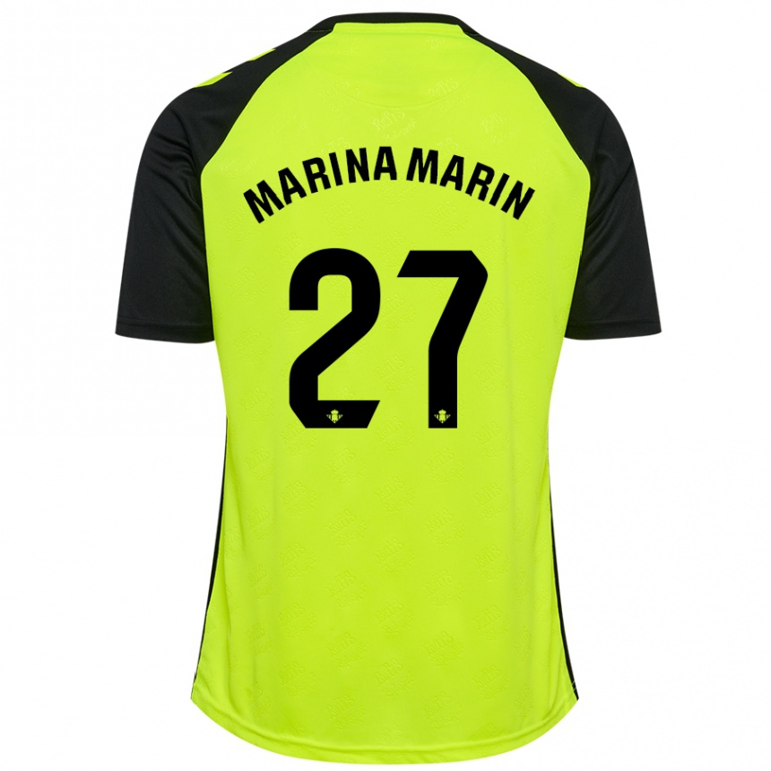 Hombre Fútbol Camiseta Marina Marín #27 Amarillo Fluorescente Negro 2ª Equipación 2024/25 Perú