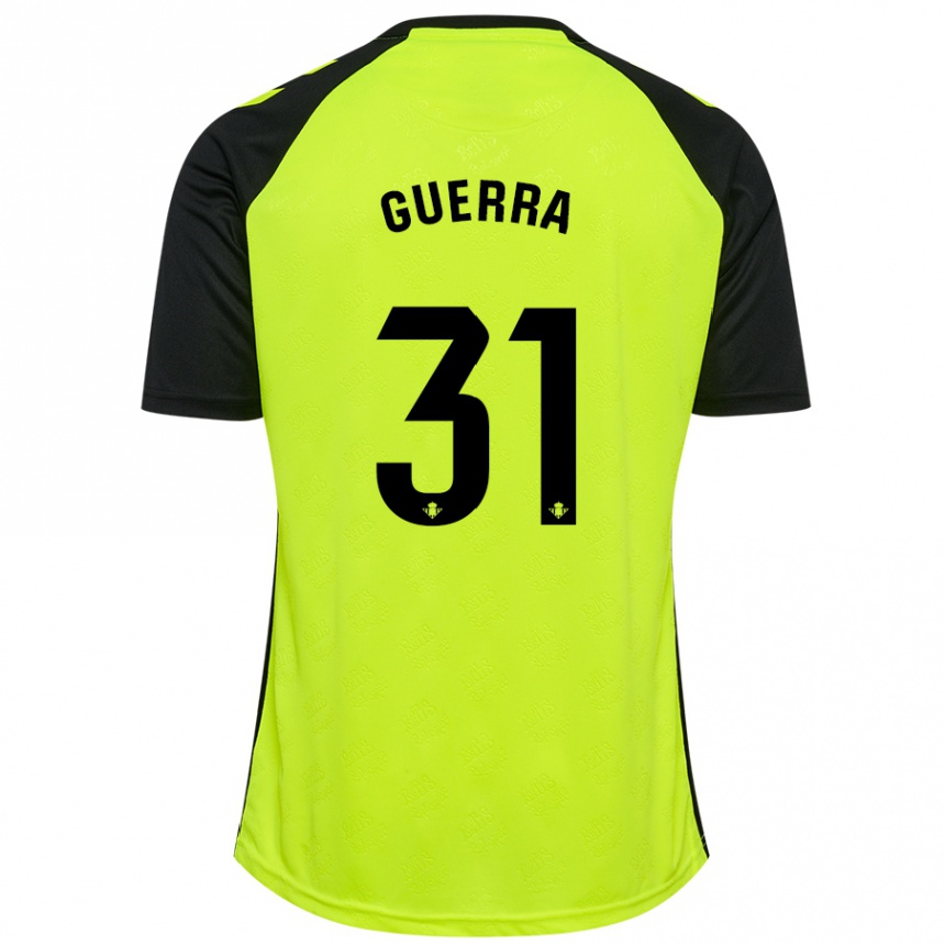 Hombre Fútbol Camiseta Ana Guerra Morcillo #31 Amarillo Fluorescente Negro 2ª Equipación 2024/25 Perú