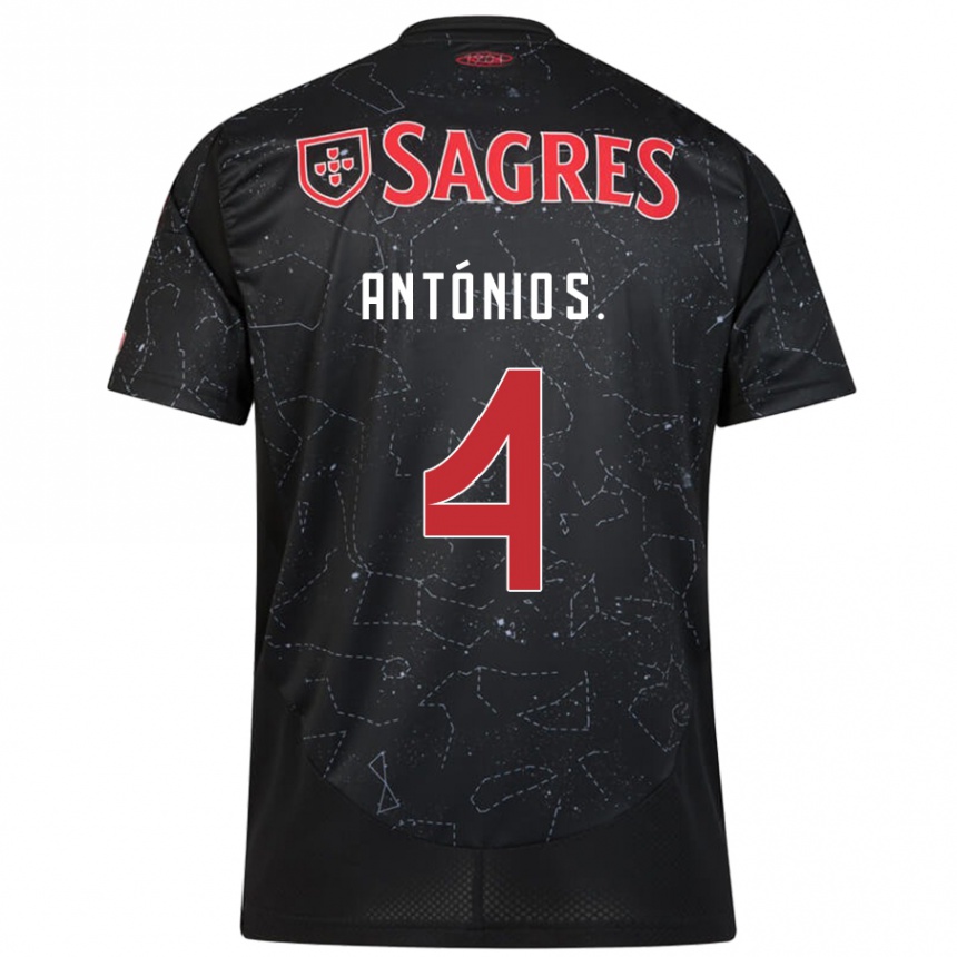 Hombre Fútbol Camiseta António Silva #4 Negro Rojo 2ª Equipación 2024/25 Perú