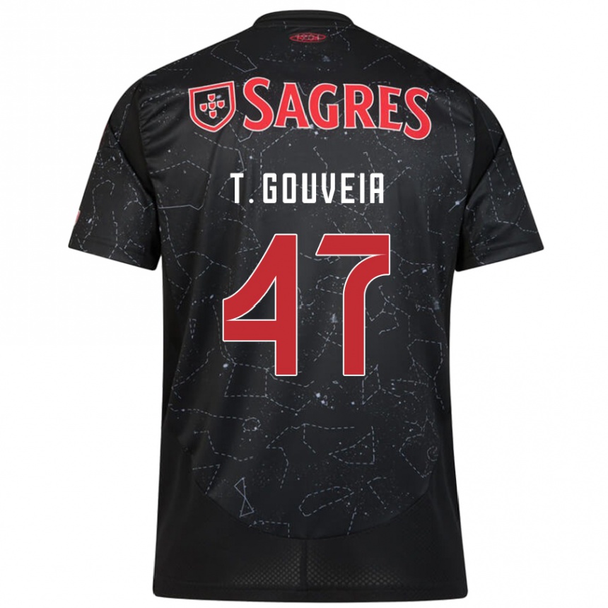 Hombre Fútbol Camiseta Tiago Gouveia #47 Negro Rojo 2ª Equipación 2024/25 Perú