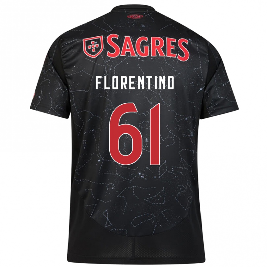 Hombre Fútbol Camiseta Florentino #61 Negro Rojo 2ª Equipación 2024/25 Perú