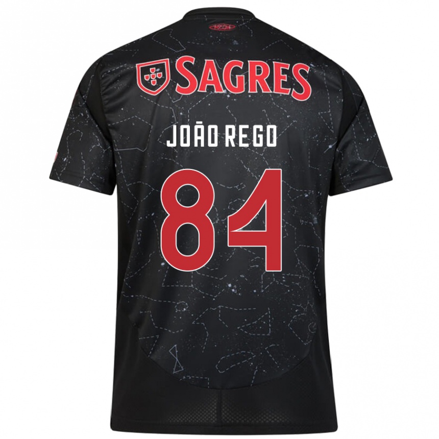 Hombre Fútbol Camiseta João Rêgo #84 Negro Rojo 2ª Equipación 2024/25 Perú