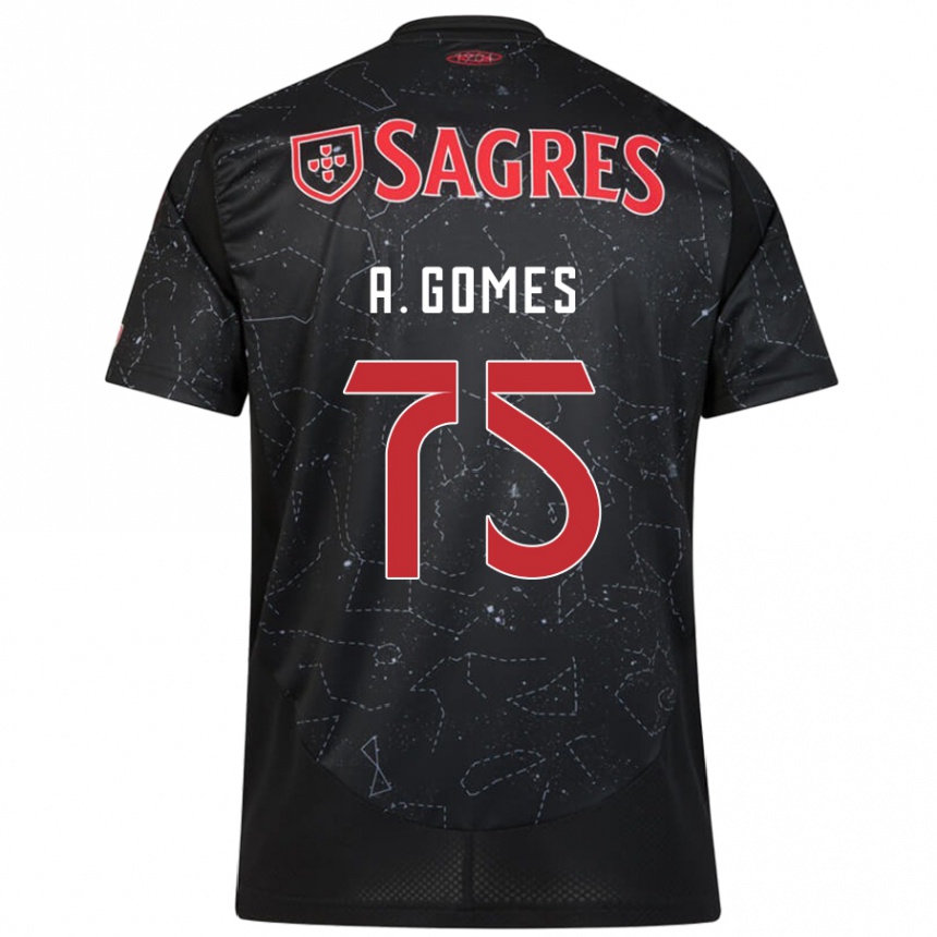 Hombre Fútbol Camiseta André Gomes #75 Negro Rojo 2ª Equipación 2024/25 Perú