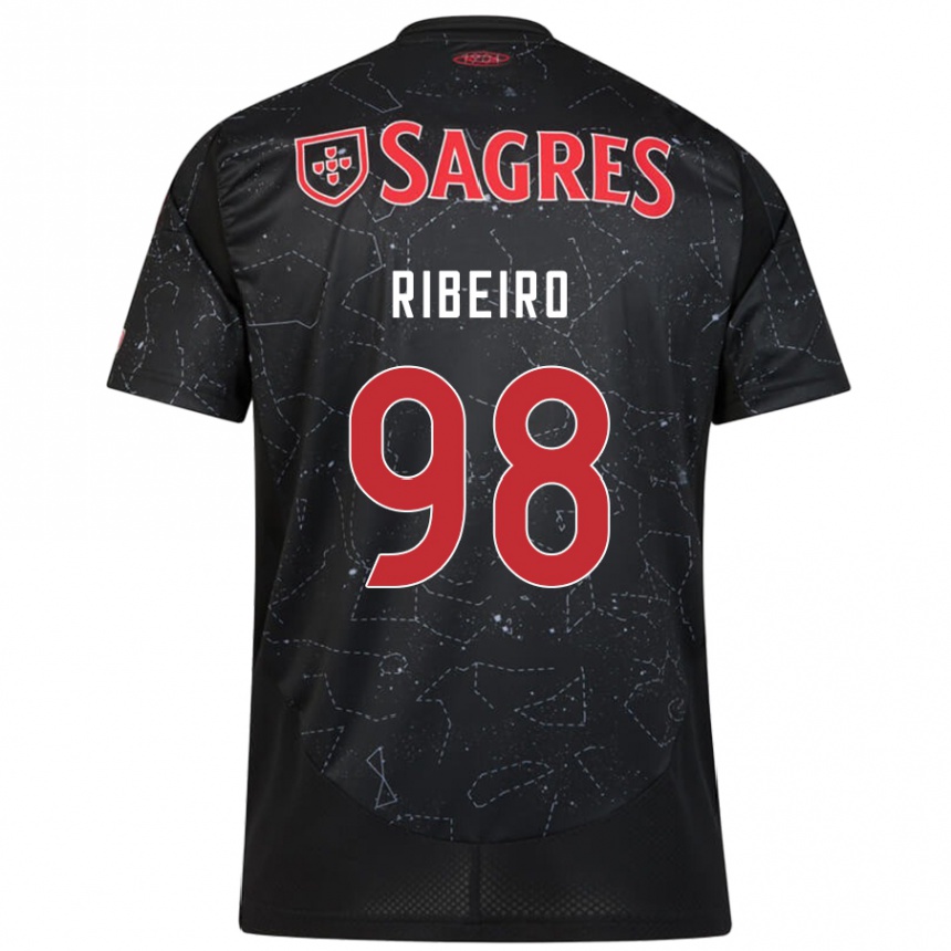 Hombre Fútbol Camiseta Ricardo Ribeiro #98 Negro Rojo 2ª Equipación 2024/25 Perú