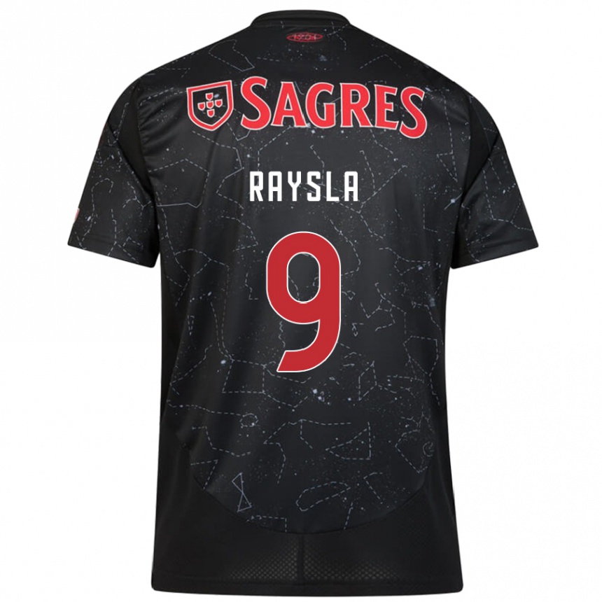 Hombre Fútbol Camiseta Nycole Raysla #9 Negro Rojo 2ª Equipación 2024/25 Perú