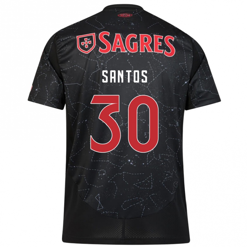 Hombre Fútbol Camiseta Daniela Santos #30 Negro Rojo 2ª Equipación 2024/25 Perú