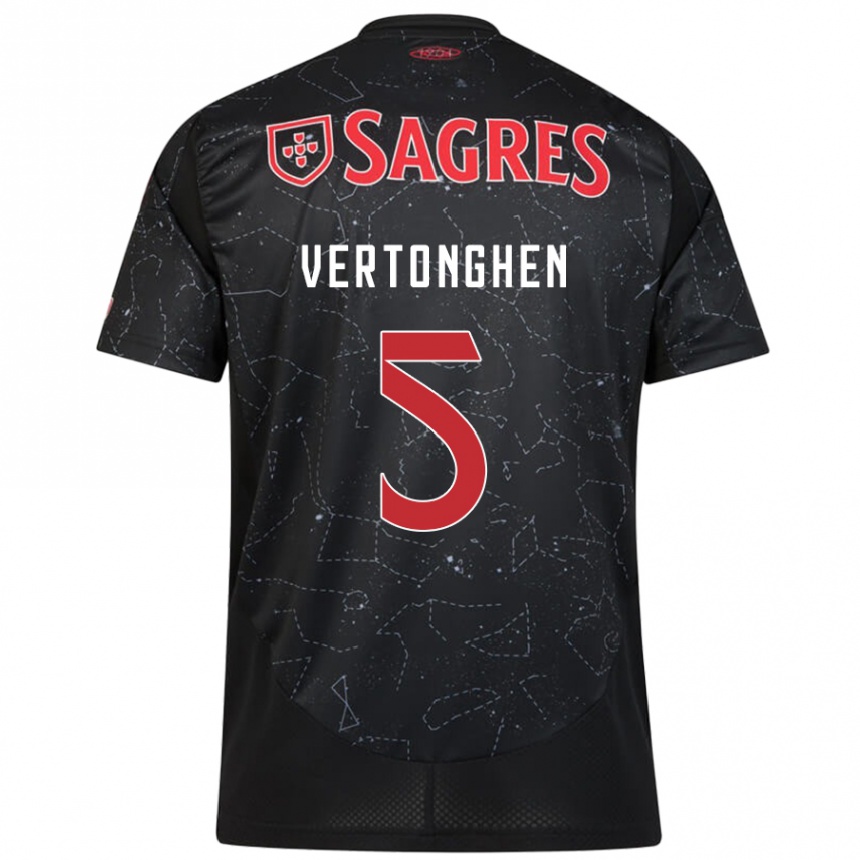 Hombre Fútbol Camiseta Jan Vertonghen #5 Negro Rojo 2ª Equipación 2024/25 Perú